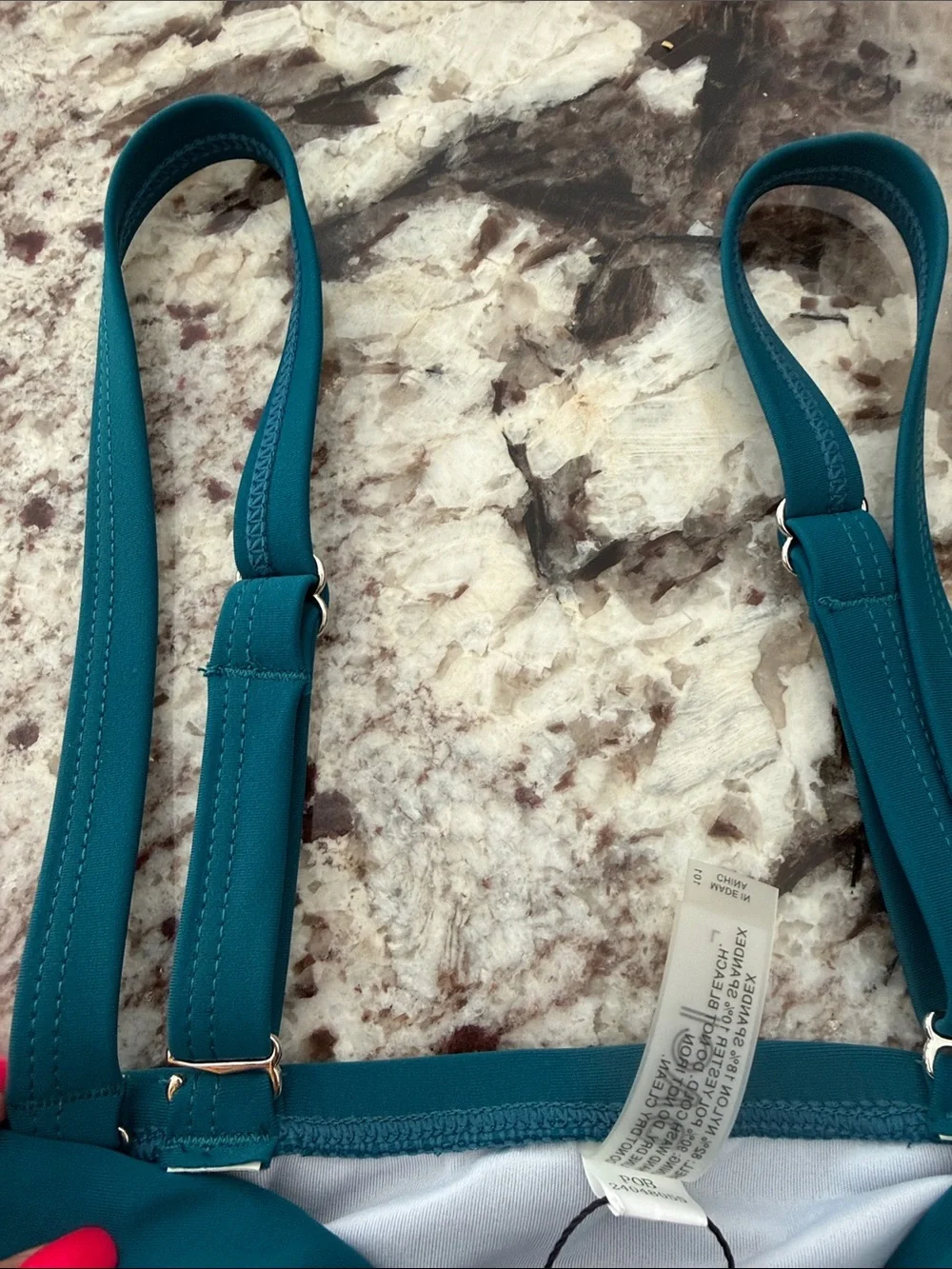 Teal Strapless Ruffle Swim - Picture 4 of 6